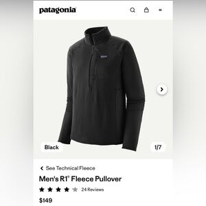 NWT Patagonia Men's R1® Fleece Pullover Fleece M